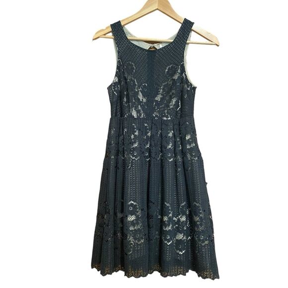 Free People Black Lace Overlay Lined Rocco Dress 0 - Picture 5 of 11